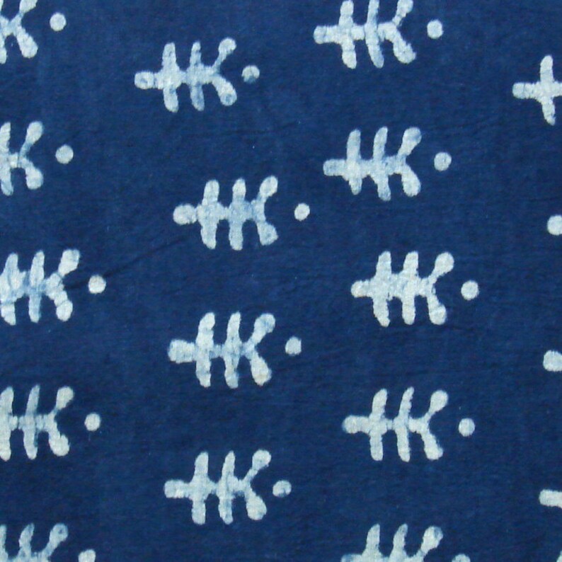 Indian Block Print Fabric Blue and White Indigo Print 1 Etsy