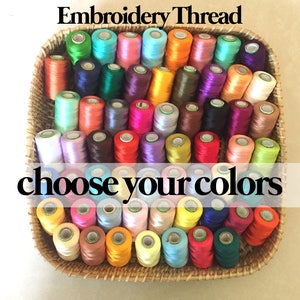 embroidery thread spools, art silk thread, indian silk thread, embroidery supplies - 12 spools - choose you own colors