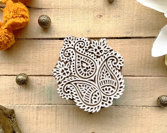 block printing, paisley stamp, paisley block, Indian block, fabric stamps, India stamp, diy block, textile printing - 1 pc - blk152