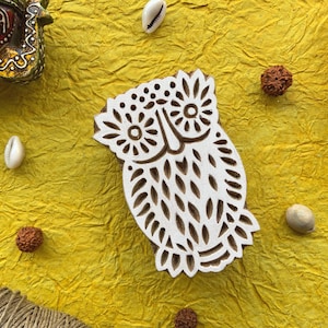 indian motif, owl block, paper stamp, scrap booking, wooden block, pottery stamp, clay stamp, hand made, fabric print, wooden stamp - blk222