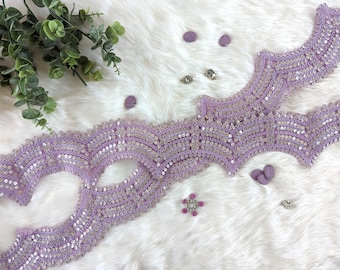 purple trim, indian lace, embroidered borders, india trim, sequin work, decorative, ethnic style, craft, diy, saree trim - lace1045