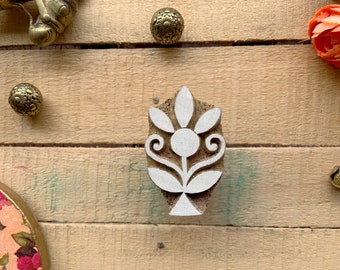 indian motif, floral block, metal blocks, scrap booking blocks, decorative stamps, hand made, fabric stencil, wooden stamp - 1 pc - blk182