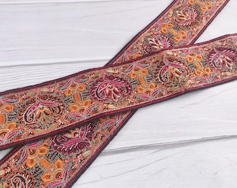 black net trim, lace by the yard, embroidered border, indian lace, sequins, floral pattern, decorative, craft, sari border - lace1263