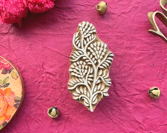 decorative wooden blocks, handmade wooden stamp, floral motif, fabric stencil, scrap booking printing blocks, decorative - 1 pc - blk217