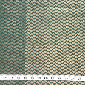 Peacock Green Brocade, Small Gold Paisley Motifs, India Fabric, Brocade ...