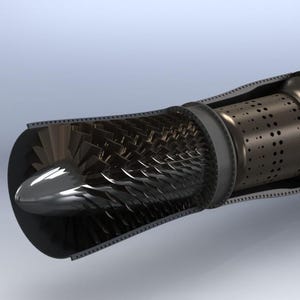 3D-modell av axial jetmotormontering – SolidWorks 2024 (SLDASM + SLDPRT + STEP) – Digital nedladdning