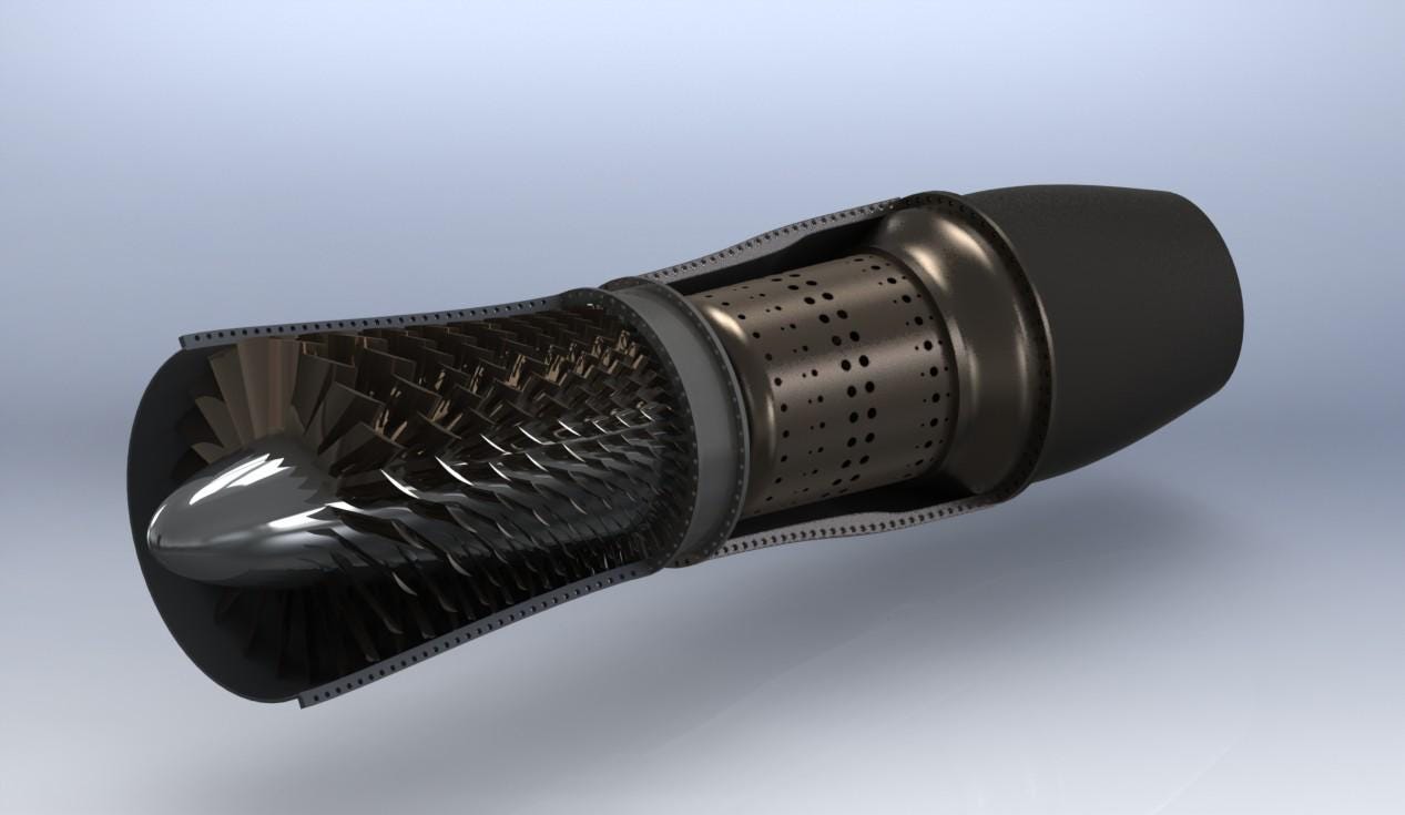 Axial Jet Engine Assembly 3D Model – Solidworks 2024 (SLDASM + SLDPRT ...