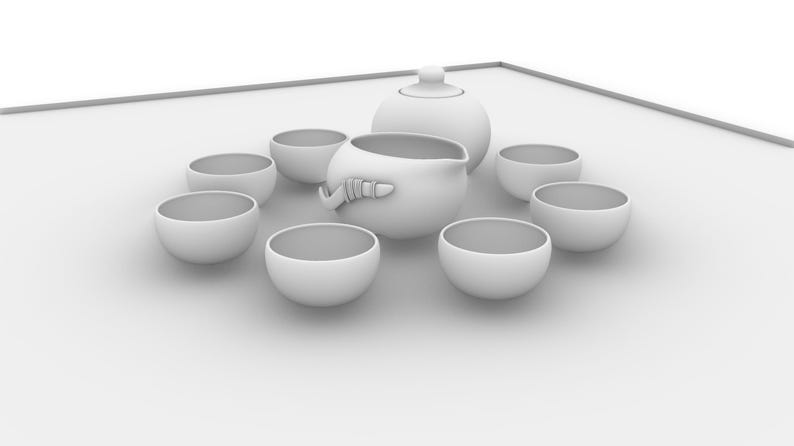 Nytt teset i kinesisk stil - Samling av 12 designer | 3D-utskrivbara STL-filer + originella Rhino .3DM-källfiler | Komplett digitalt paket bild 4