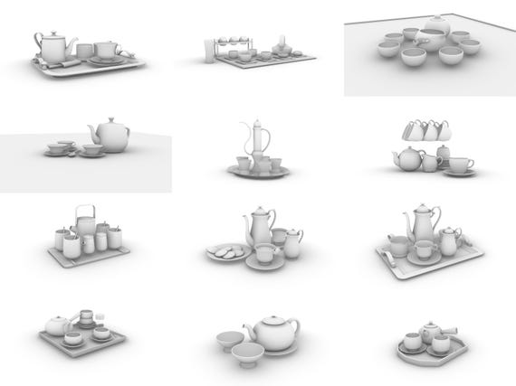 New Chinese Style Tea Set  - Collection of 12 Designs |3D Printable STL Files + Original Rhino .3DM Source Files | Complete Digital Bundle