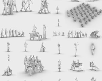 3D-mänsklig figurposer | STL-modeller för konstnärer, arkitekter (digital nedladdning)