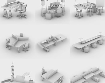 Kreativt och modernt kontorsmöbelset – 10 möbeldesigner | STL-filer och Source Rhino .3DM digitala filer