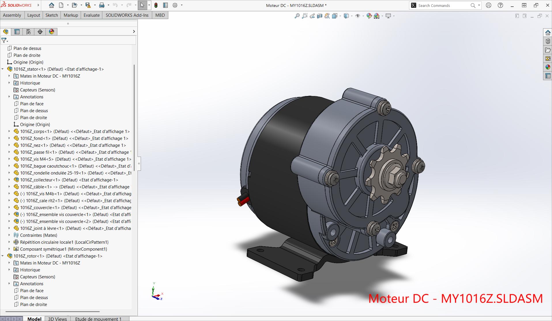 DC Motor 3D Model | Fully Editable Parameterized in Solidworks