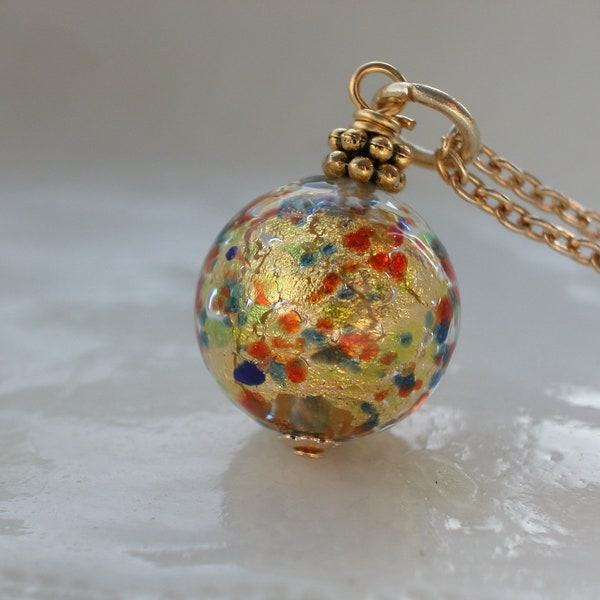 Venetian Murano Glass Cluseau Italian Necklace