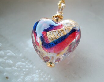 Sale, Murano Glass Heart Necklace