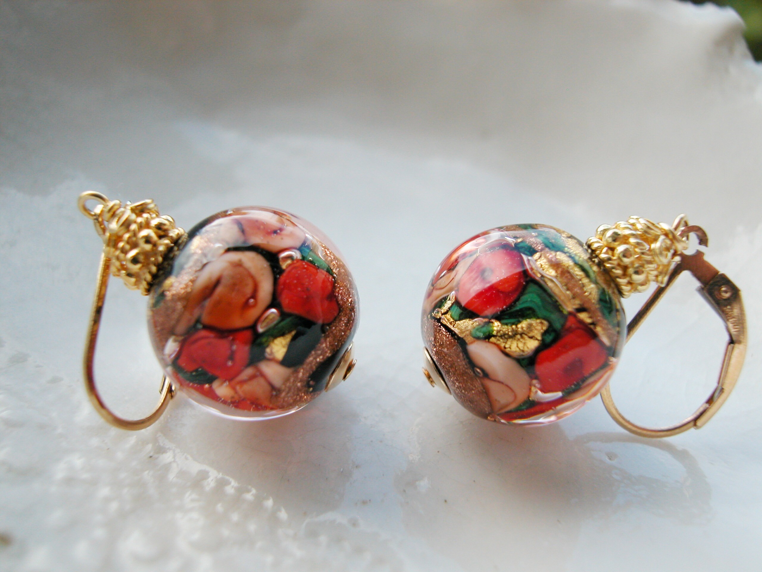 Vintage murano clearance glass earrings