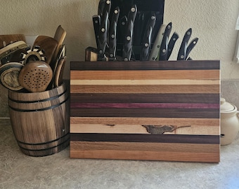 Exotic Hardwood Cutting Board with Purpleheart Accent
