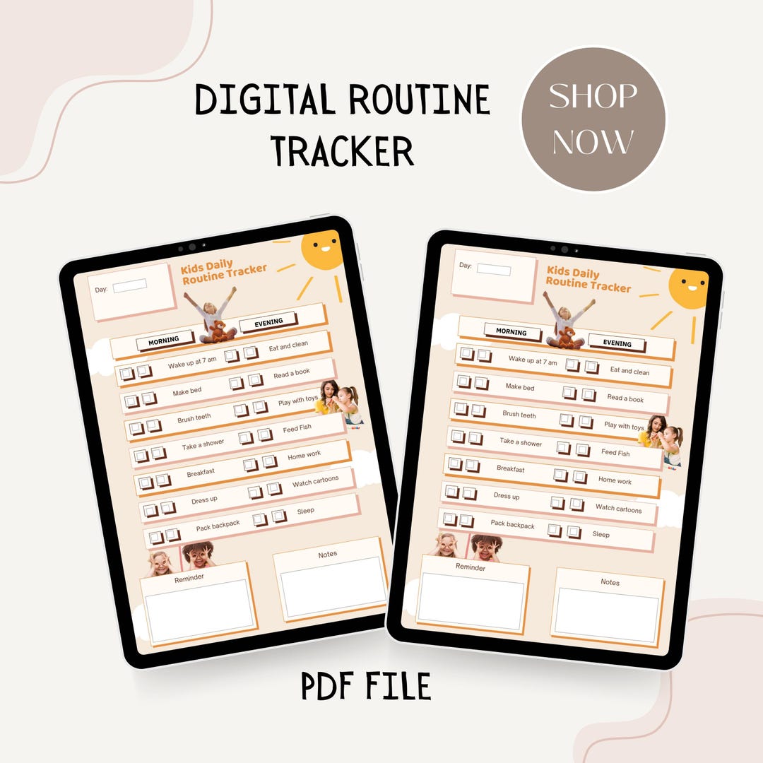 Editable Kids Daily Routine Tracker, Kids Daily Routine Planner, Daily ...