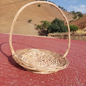 Handwoven Reed Basket | Rustic Farmhouse Decor Basket | Natural Fruit Basket | Handmade Storage Basket | Unique Home Gift