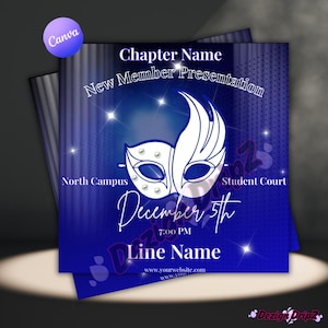 Zeta Phi Beta Probate Flyer | Royal Blue Sorority Event (Digital Canva Template)