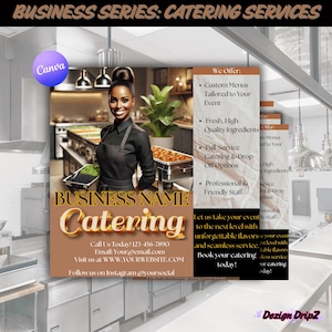 Catering Flyer Template | Food Service Flyer | Restaurant Event Catering | Chef & Catering Business Flyer | Small Business Flyer Template