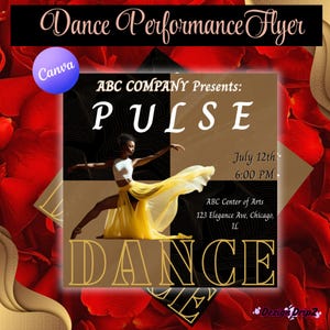 Dance Performance Flyer Template | Editable Canva Dance Show Flyer | Dance Recital Poster | Studio Event Ad | Instant Download