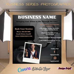 Photographer Flyer Template | Photography Marketing Canva Template | Editable Photo Session Promo | Printable Photography Business Flyer