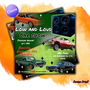 Car Show Flyer Template | Editable Auto Show Event Poster | Canva Car Meet Flyer | Printable Car Show Invitation