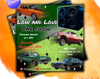 Editable Car Show Flyer Template: Auto Event Poster (Canva Digital Download)