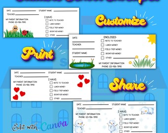 Editable Teacher Envelopes: Classroom Notes & Money (Canva Template - Digital Download)