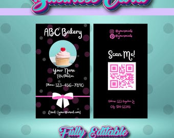 DIY QR Code Business Card Template: Modern Canva Design (Digital Download, 2x3.5 inches)