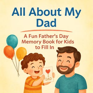 Tudo sobre meu pai – Um livro de memórias divertido para o Dia dos Pais para as crianças preencherem | Livro digital para crianças | Presente de Dia dos Pais | Meu pai é o melhor | 40% de desconto
