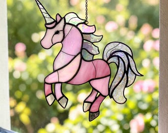 Black Unicorn: Stained Glass Style Window Hanging - Etsy UK