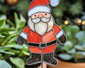 Stained Glass Pflanzenstecker - Handgemachte Weihnachtsdekoration