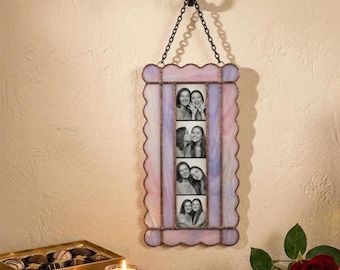 Pastel Scalloped Stained Glass Photo Display – Coquette Memory Frame