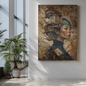 Art Surreal Booklovers Whispers of the Mind Digital Download Art , Literary Girl Art, Book Art, Literary Aesthetic, Wall Art Literary-core