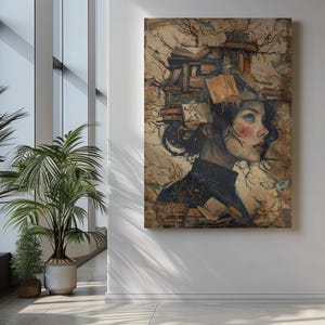 Art Surreal Booklovers Whispers of the Mind Digital Download Art , Literary Girl Art, Book Art, Literary Aesthetic, Wall Art Literary-core