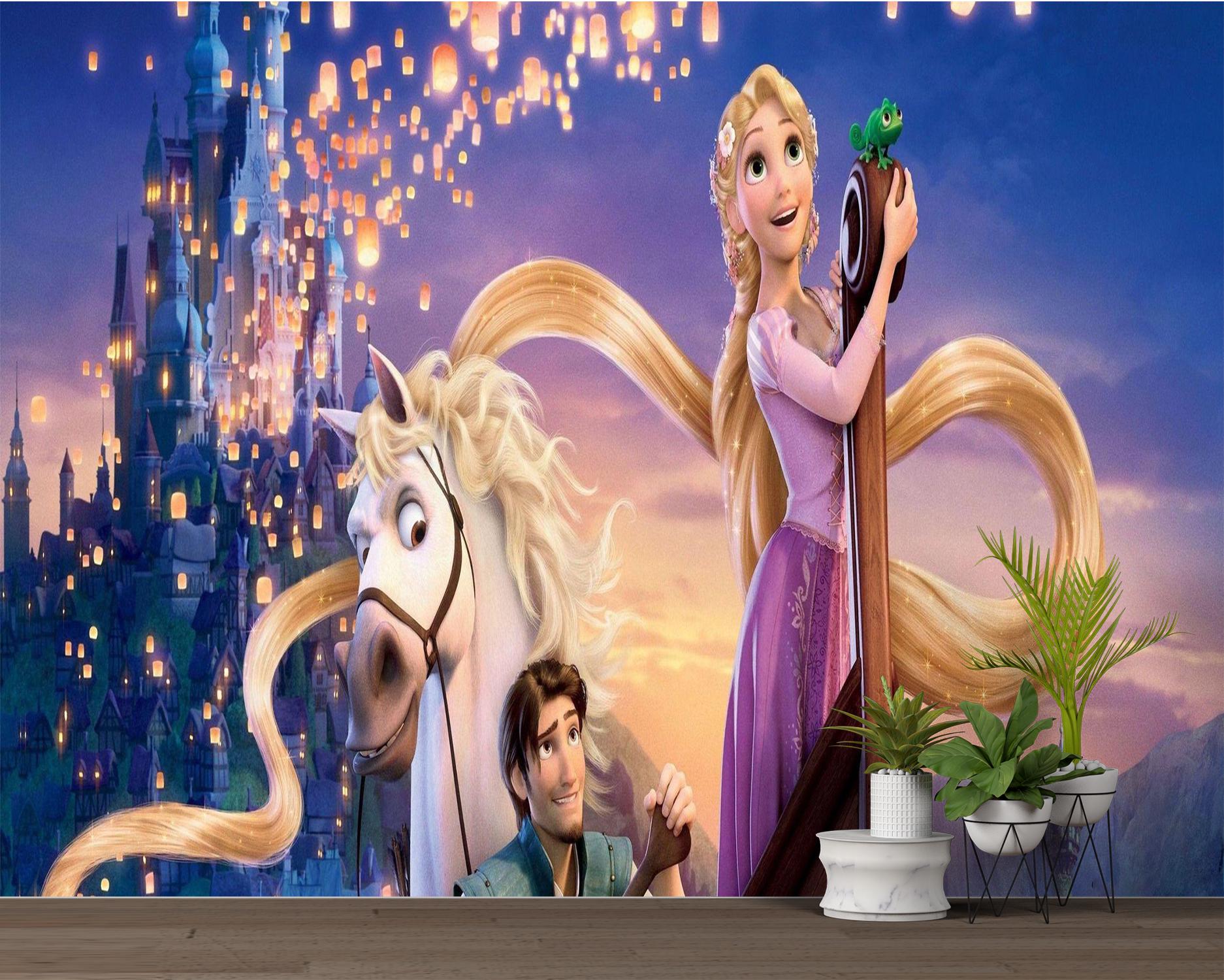 Rapunzel Wallpaper Tangled Anime Wall Decor Peel and Stick - Etsy Israel, image size:1874x1500