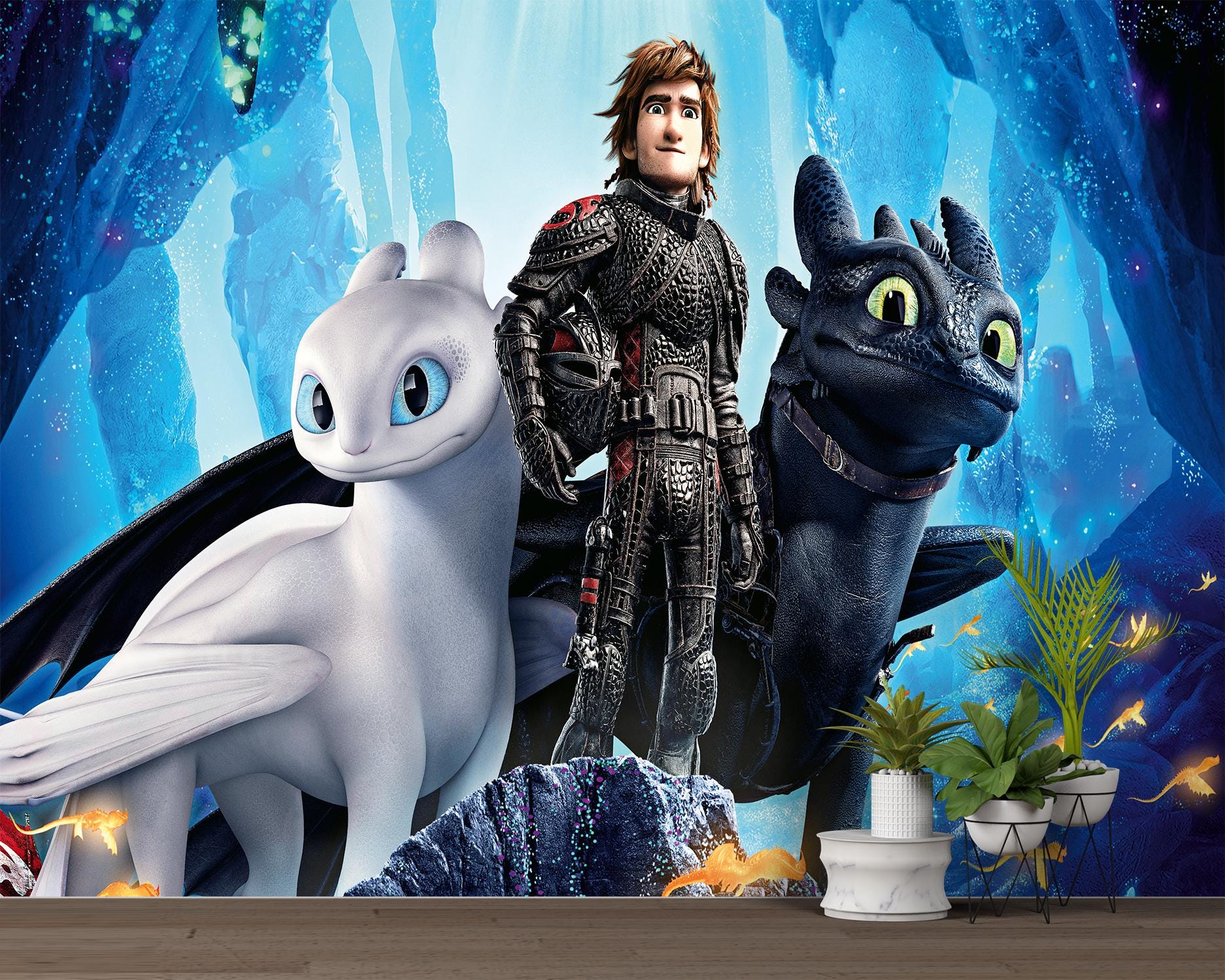 ヒックとドラゴン ポスター：ヒック、ナイト＆ライトフューリー 剥がし