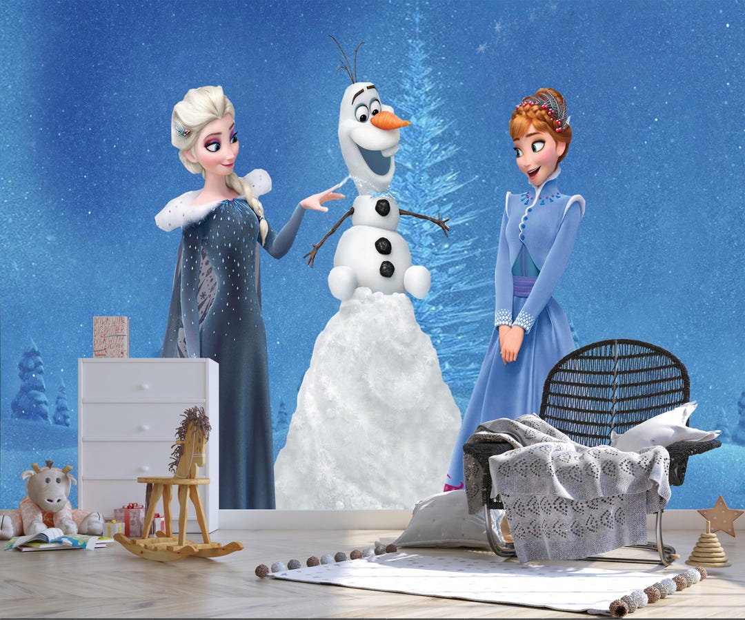Frozen Winter Wonderland Wall Mural - Kids Room Decor (peel and