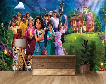 Encanto Inspired Family Wall Art, Colorful Magical House Poster, Cartoon Kids Room Decor