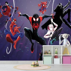 Spiderman Wallpaper - Superheroes Mural - Removable Wallpaper - Peel and Stick - Kids Room