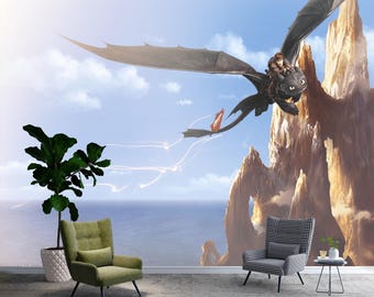 Dragon How To Train Your WallpaperDragon Flight Wall Art, Fantasy Sky Adventure Poster