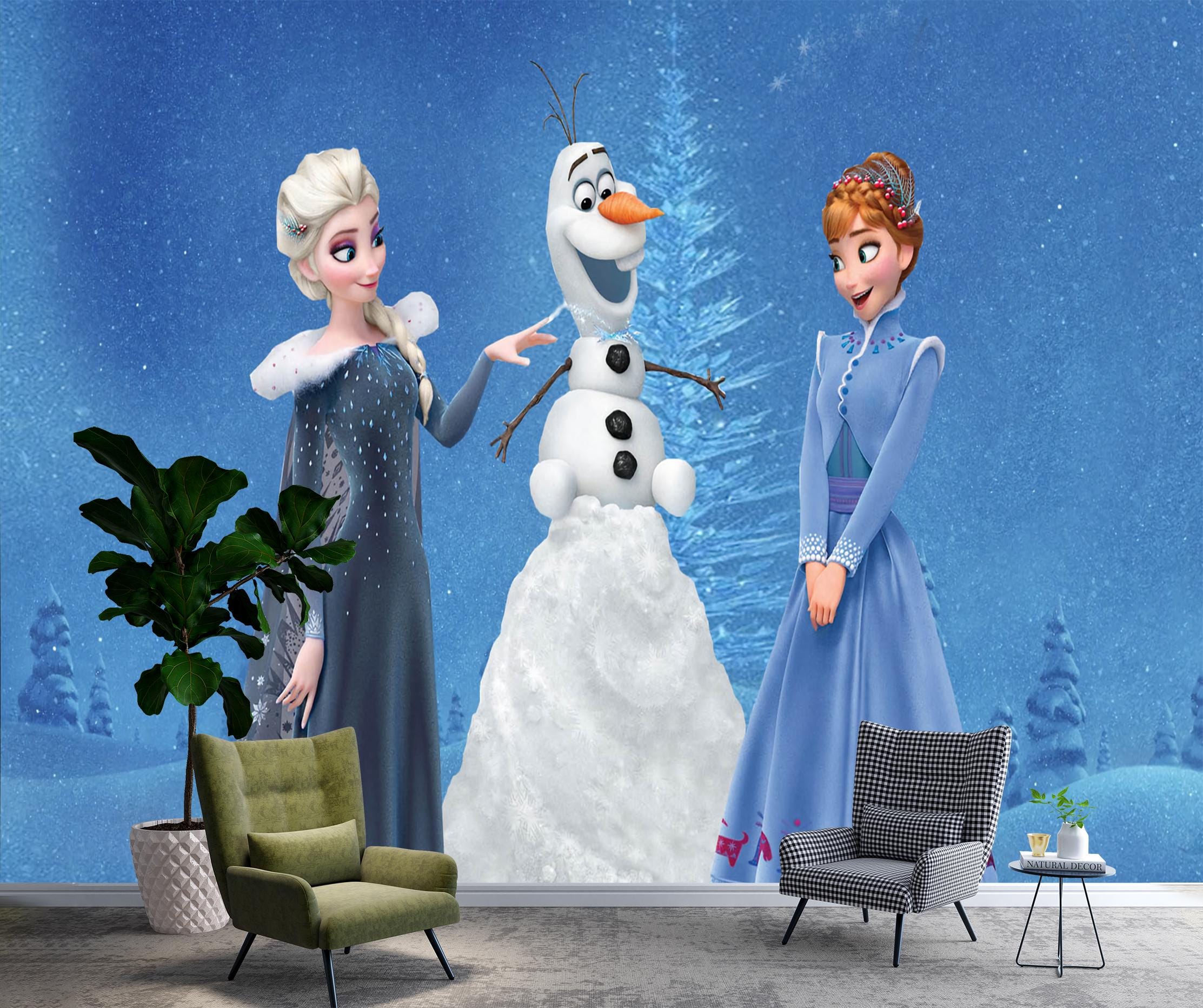 Frozen Winter Wonderland Wall Mural - Kids Room Decor (peel and
