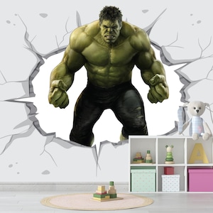 Naklejka ścienna 3D Hulk Smash: Superbohater z włókniny
