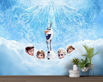 アナと雪の女王3Dアート壁飾り エルサとアナの壁画：アナと雪の女王の姉妹の雪の結晶の子供部屋の装飾