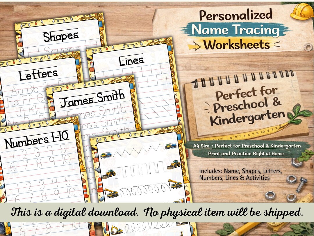 Personalized Name Tracing Worksheets for Kids | Custom Preschool ...