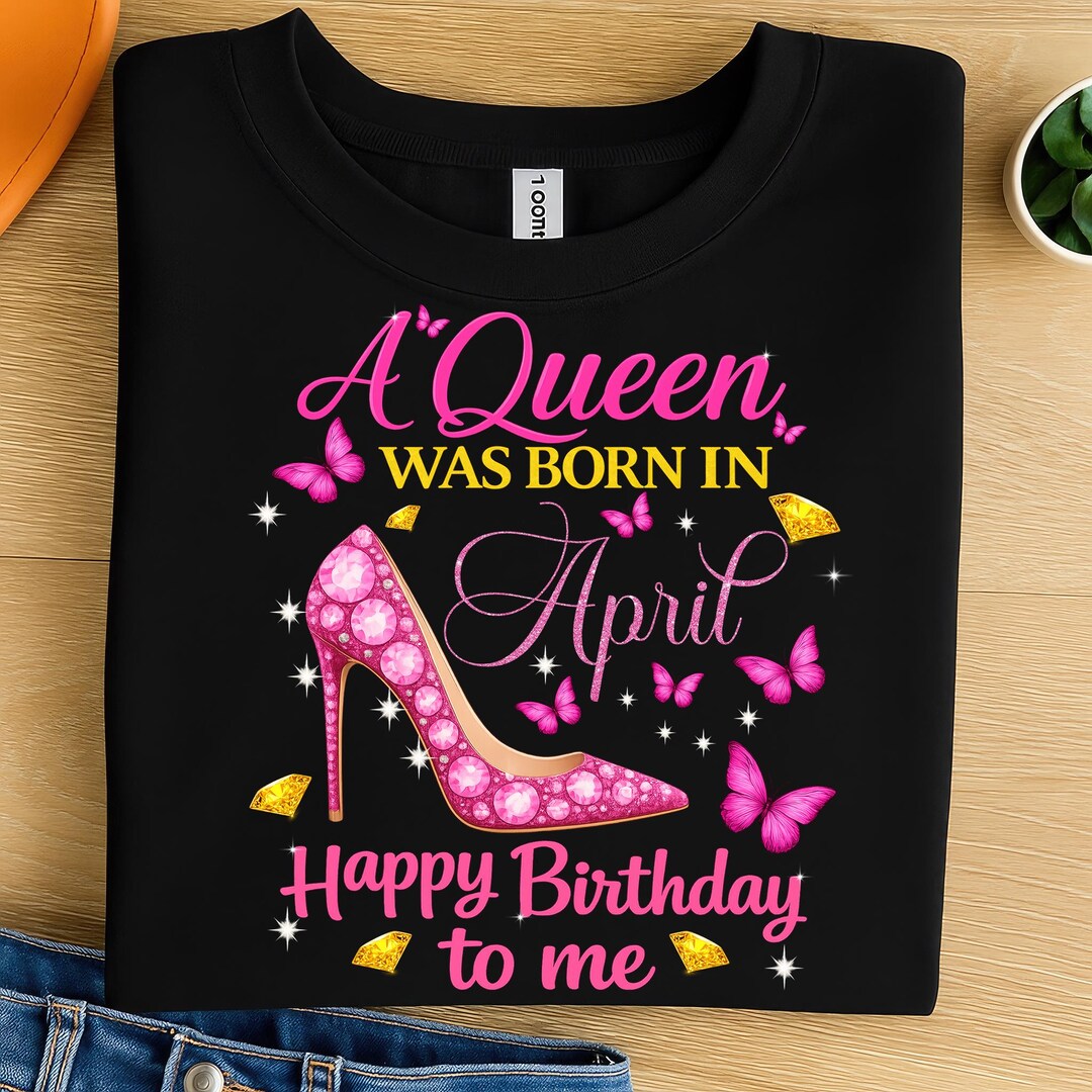 April Birthday PNG Clipart – A Queen Was Born in April Pink Rhinestone ...