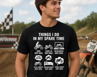 Things I Do In My Spare Time Motocross PNG Clipart – Funny Dirt Bike Lover Quote Design for T-Shirts and Mugs