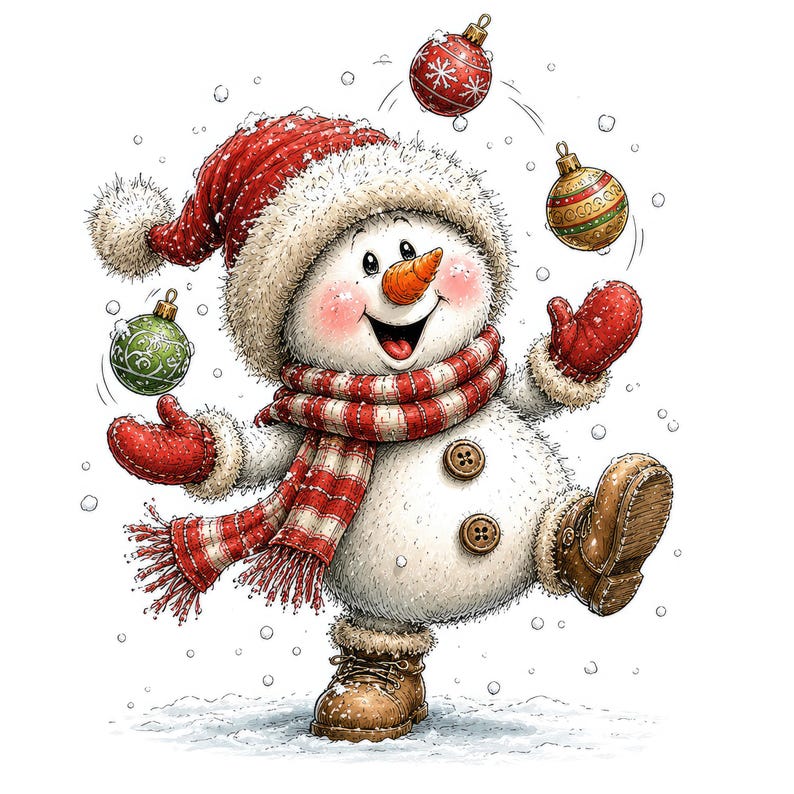 40 Christmas Snowman Clipart Bundle, Cute Watercolor Winter Holiday ...