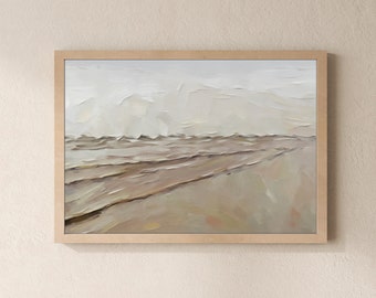 Affordable Digital Art, Wall Art, Printable Art, Landscape Art, Home Decor, Office Decor, Beach, Ocean, Texas Coast, oil painting, neutral